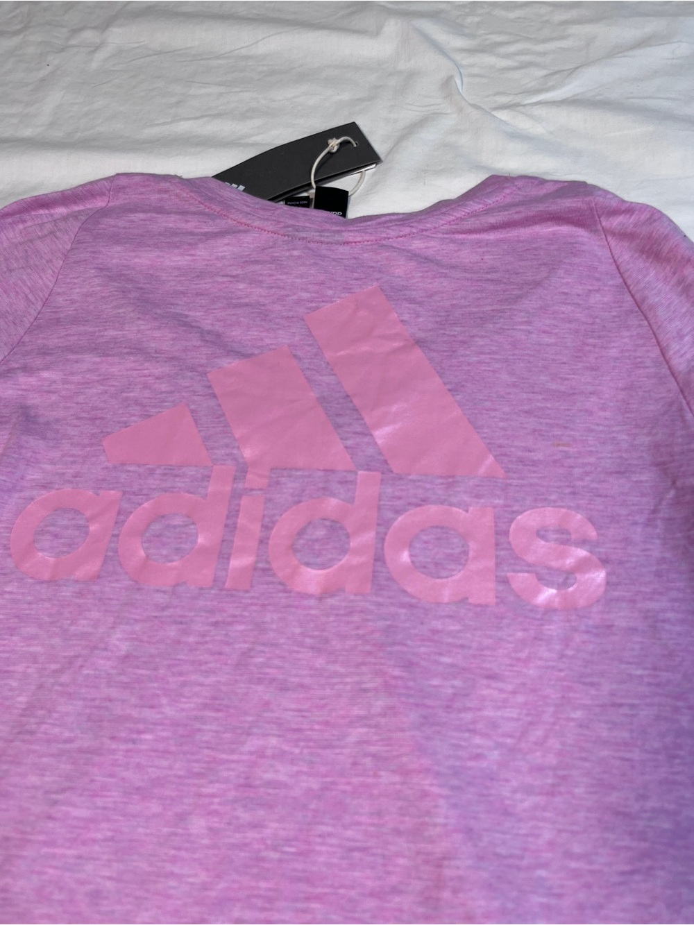 adidas Women's Heather Purple V-Neck Short Sleeve Tee - Picture 8 of 9
